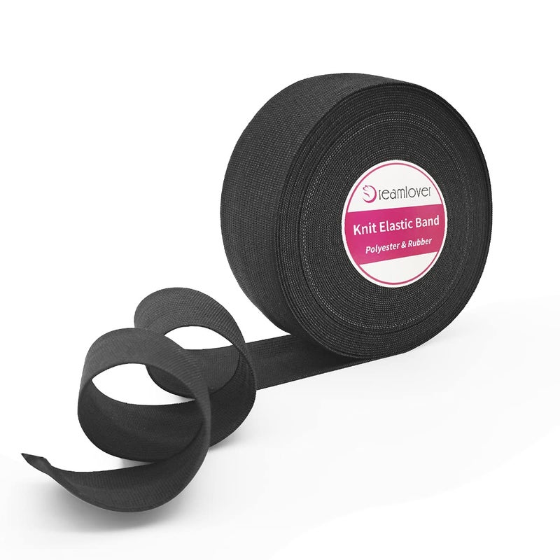 Dreamlover Black Elastic Band, 1.5 Inch x 12 Yard - Image 1